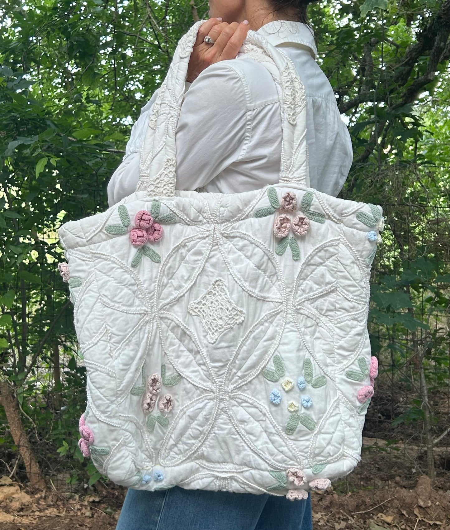 Wedding Ring Bouqet Tote Bag