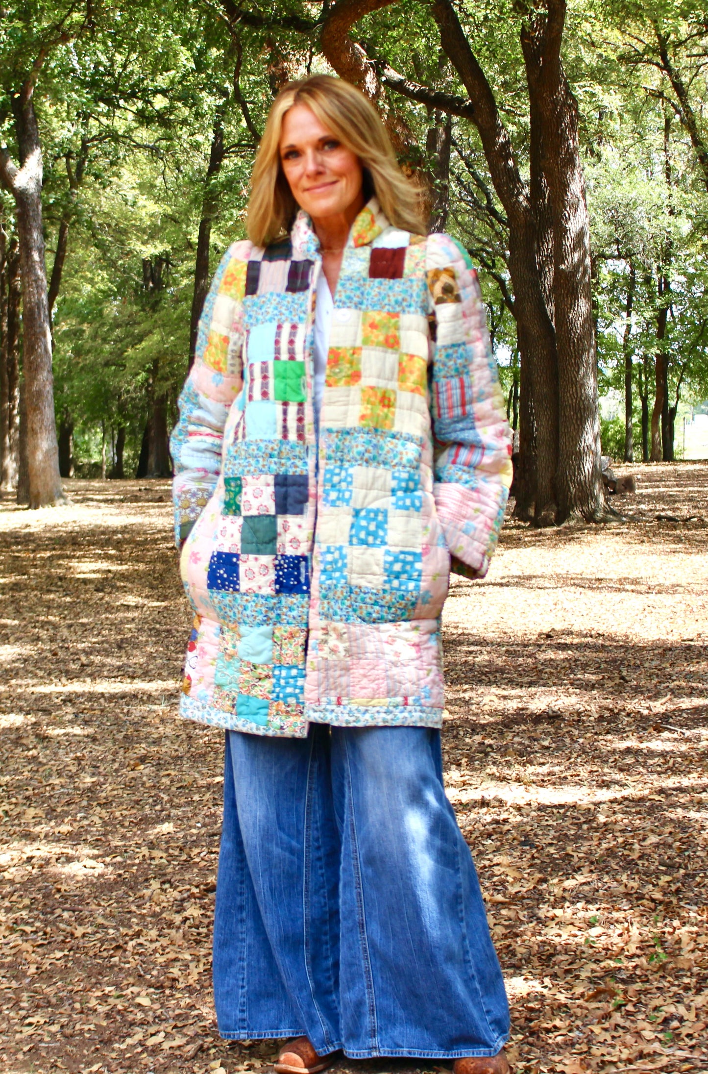 Vintage Block quilt long Jones size small