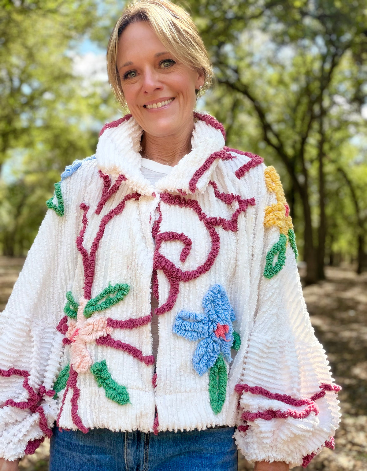 Flower garden Chenille jacket