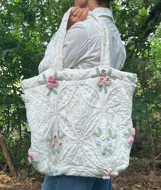 Wedding Ring Bouqet Tote Bag