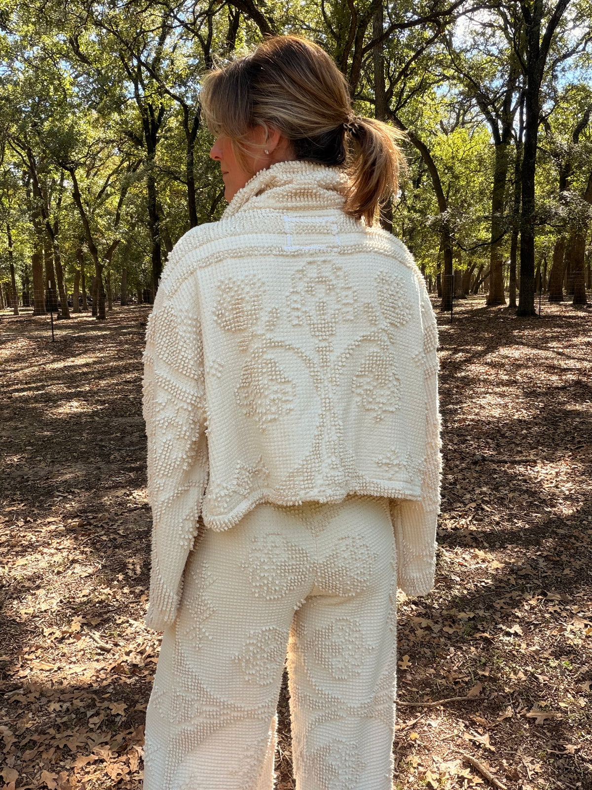 Chenille zip up jacket and pants set xs/s  see measurements in description