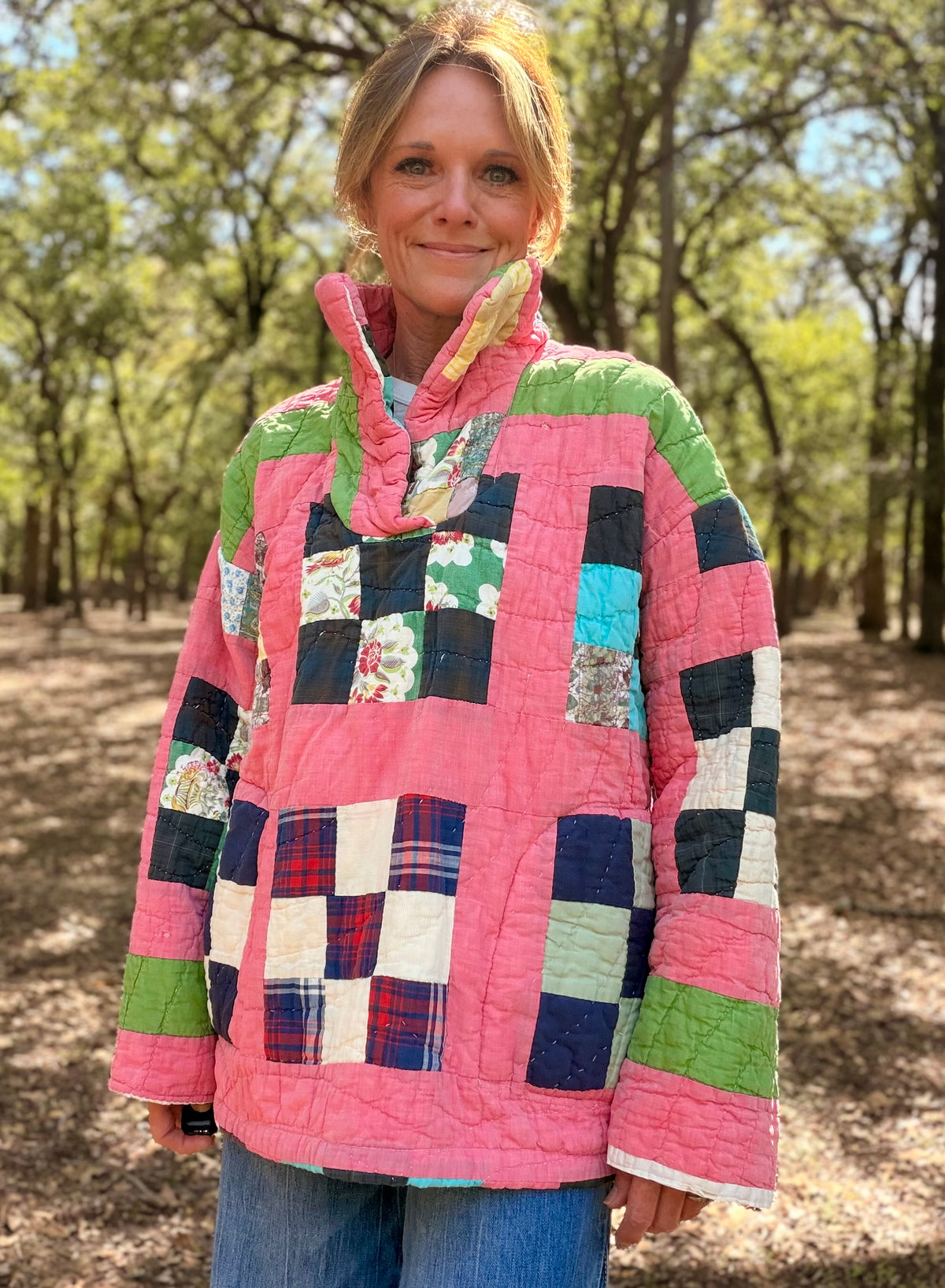 Pink Block Pullover