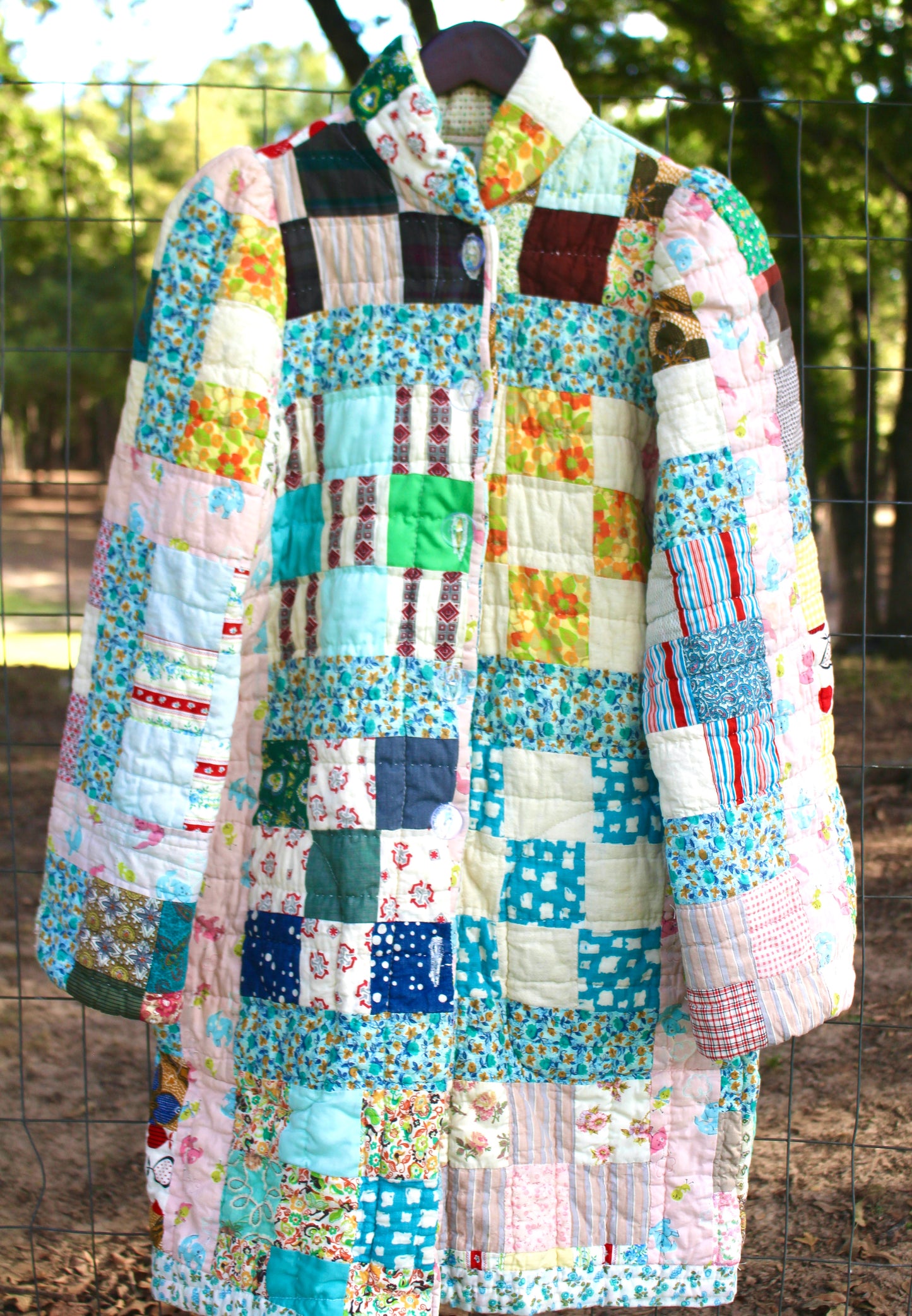 Vintage Block quilt long Jones size small
