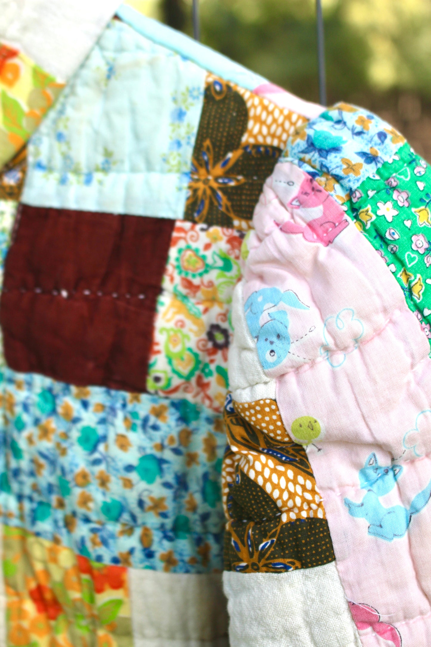 Vintage Block quilt long Jones size small