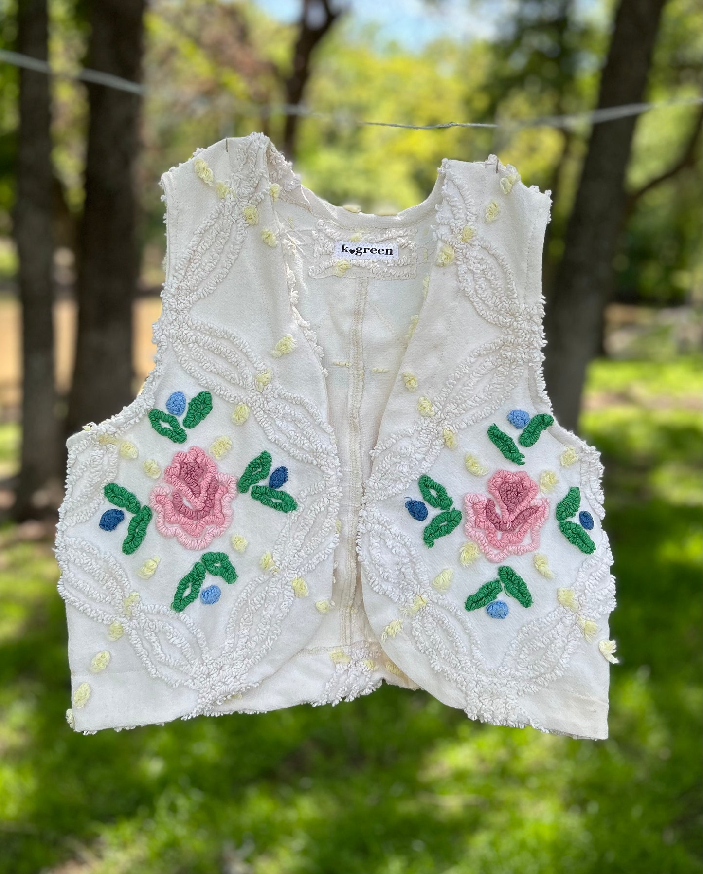 Rose Chenille Vest size small