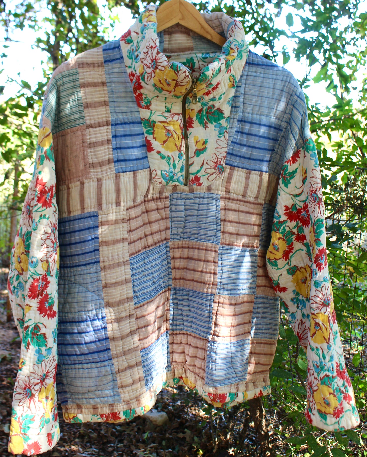 Feedsack Block and Floral Pullover