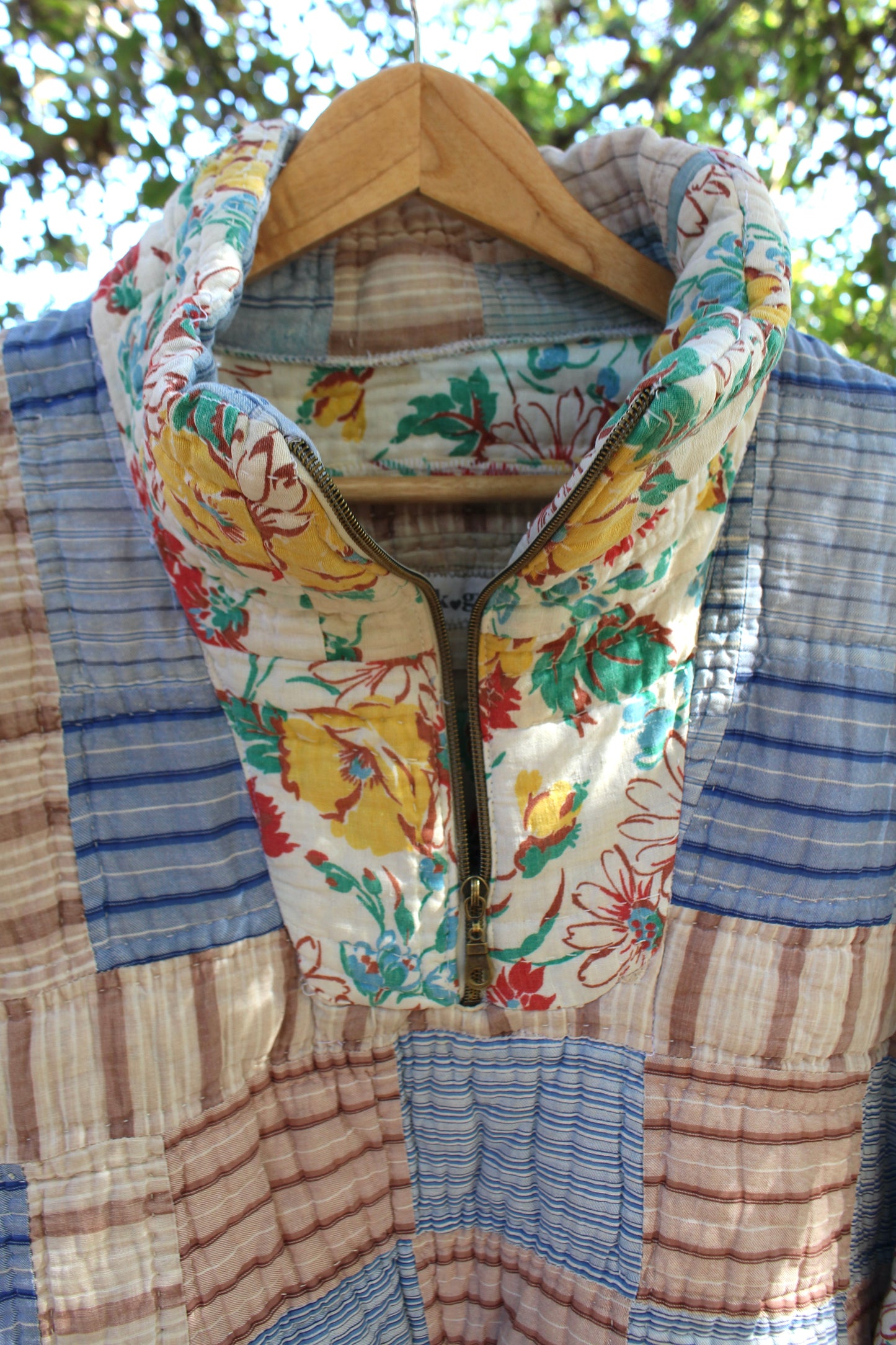 Feedsack Block and Floral Pullover